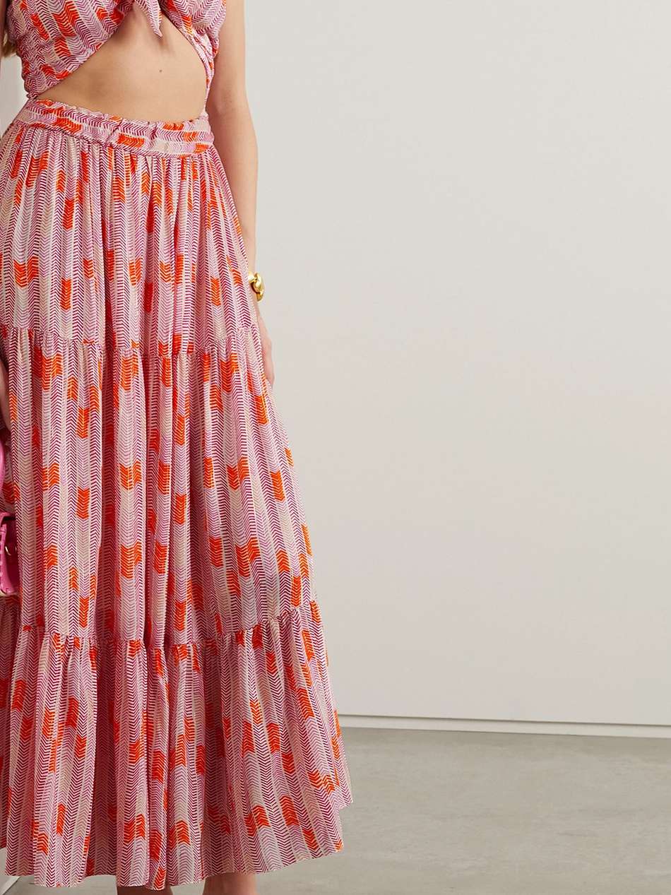 gigi halterneck cutout printed lenzing™ ecovero™-blend midi dress