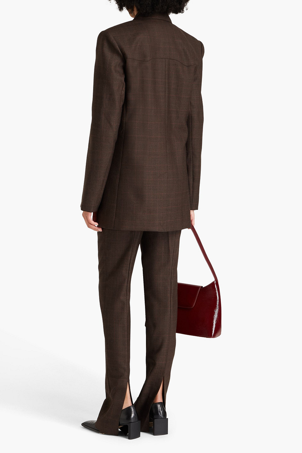  Tibi - Checked Wool Blazer - Brown - Us 0 