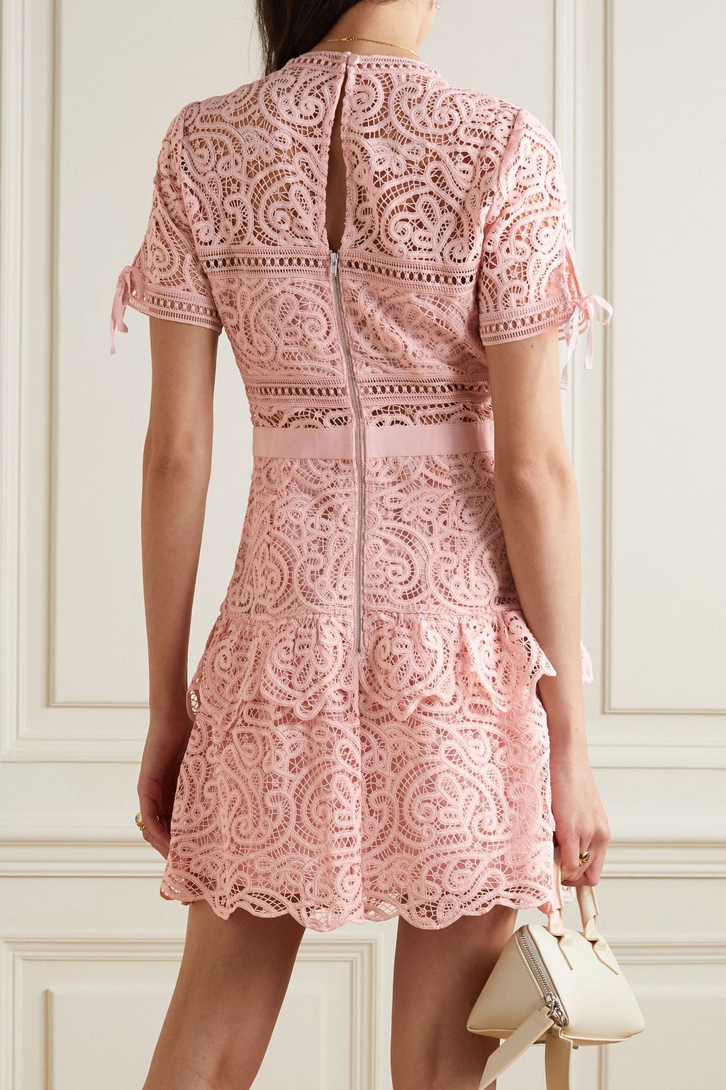 SELF-PORTRAIT Guipure lace mini dress