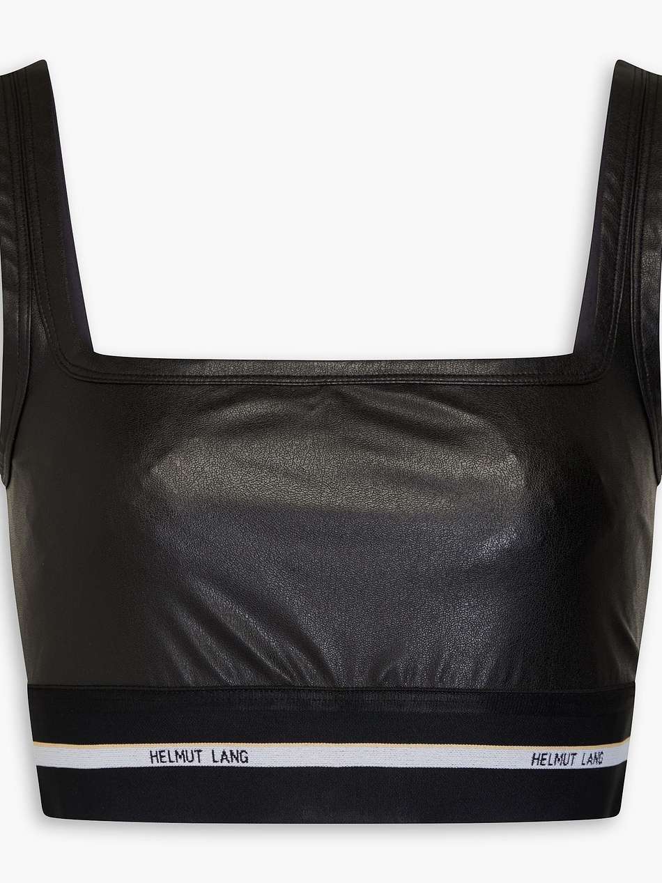 faux leather bra top