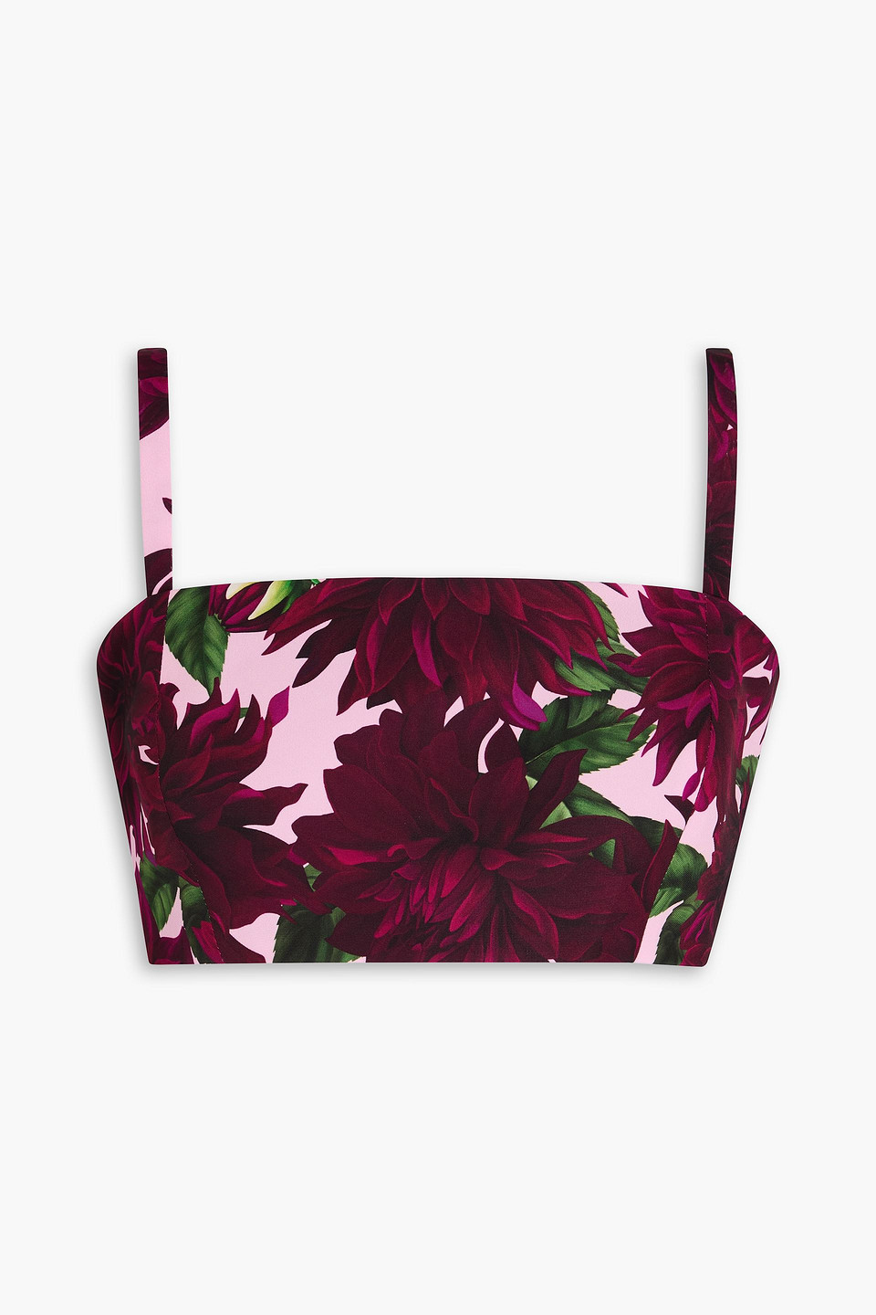 Oscar De La Renta Dahlia Faille Cropped Top In Plum