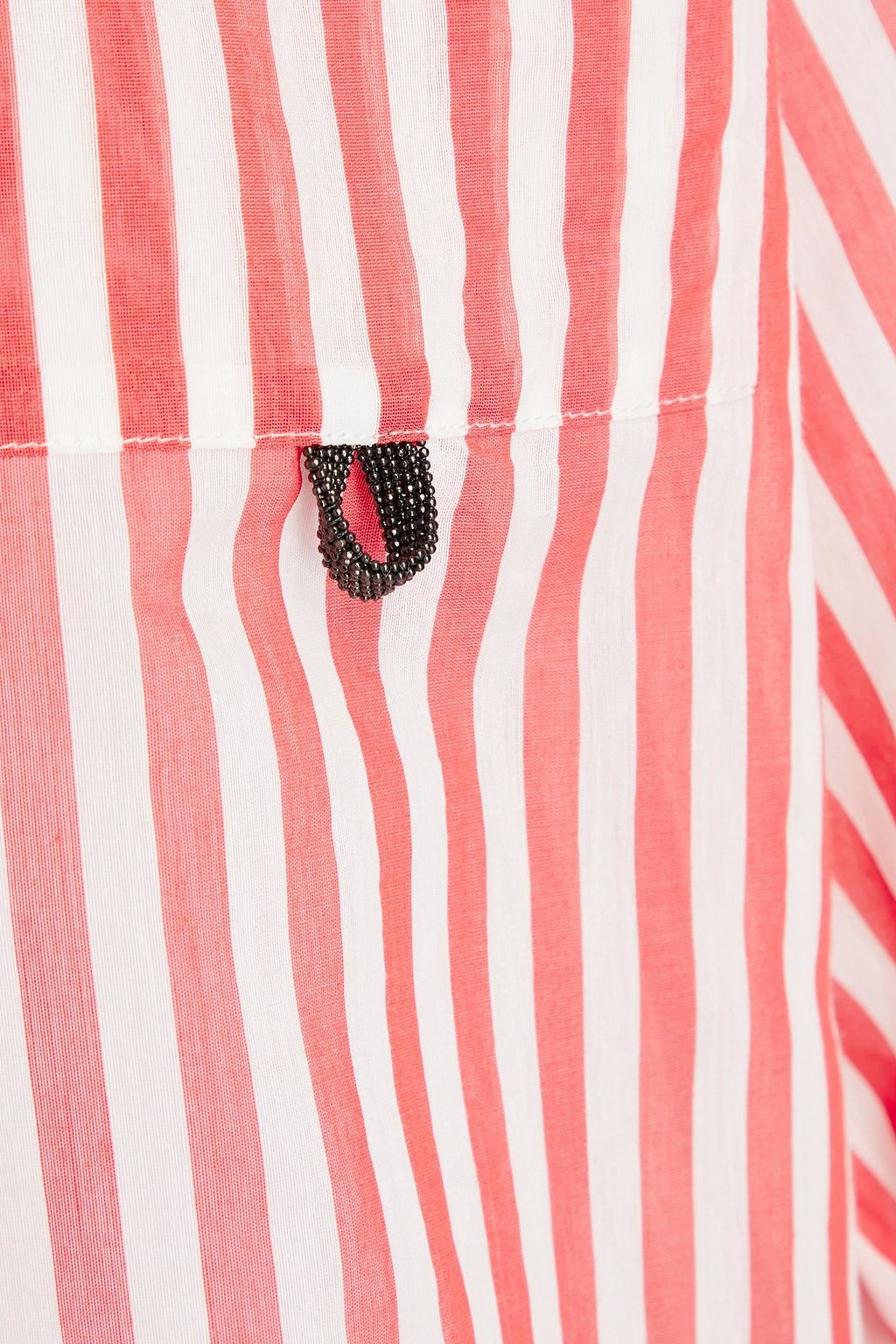 BRUNELLO CUCINELLI قميص من مزيج الحرير والقطن بتصميم مخطط