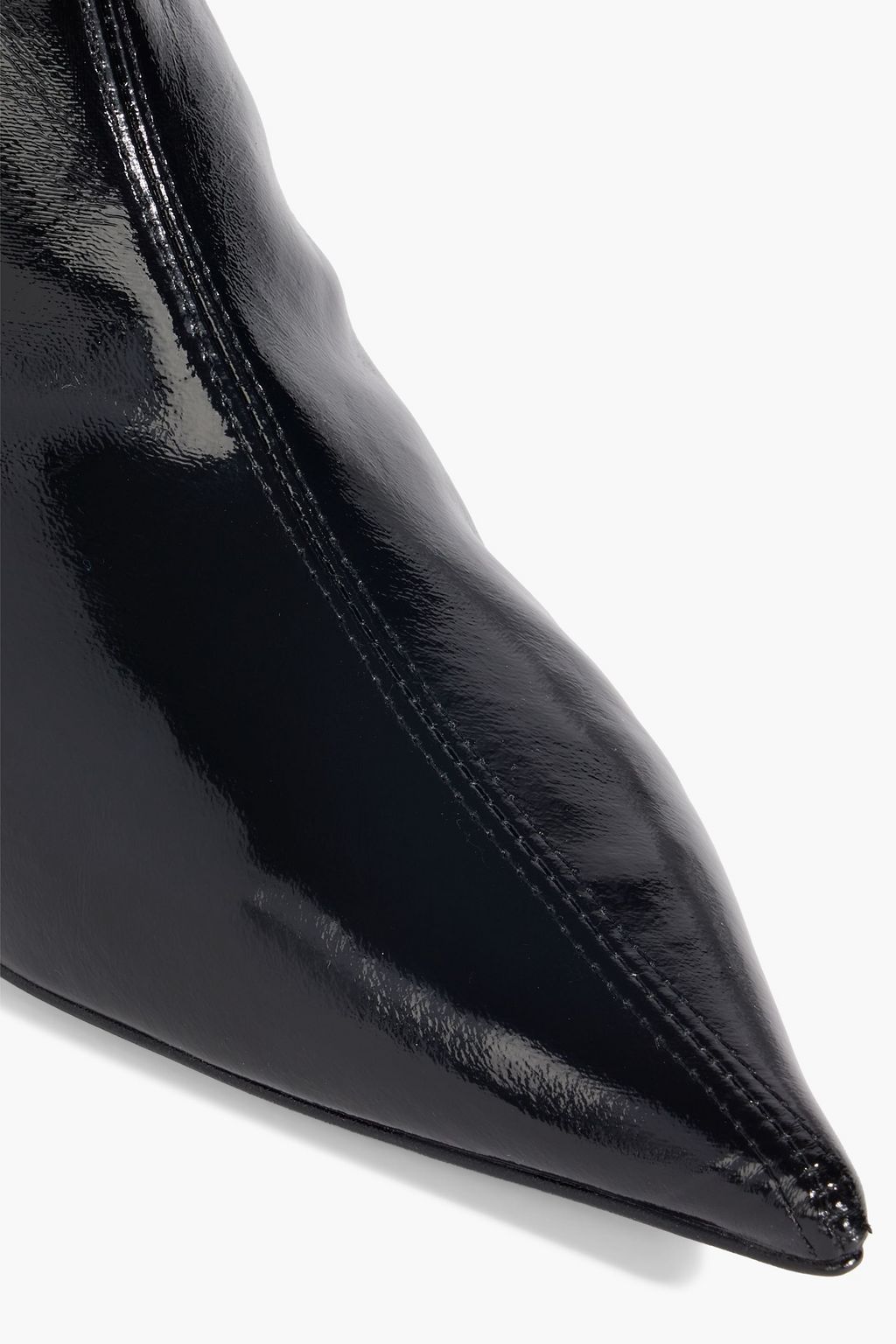GANNI Glossed faux leather ankle boots