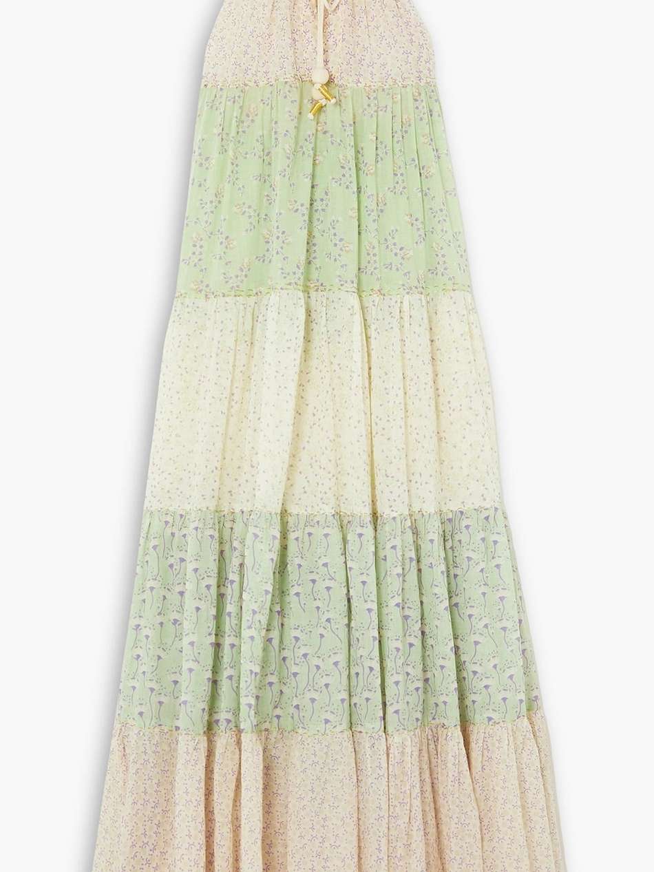 hippy tiered printed cotton-voile maxi dress