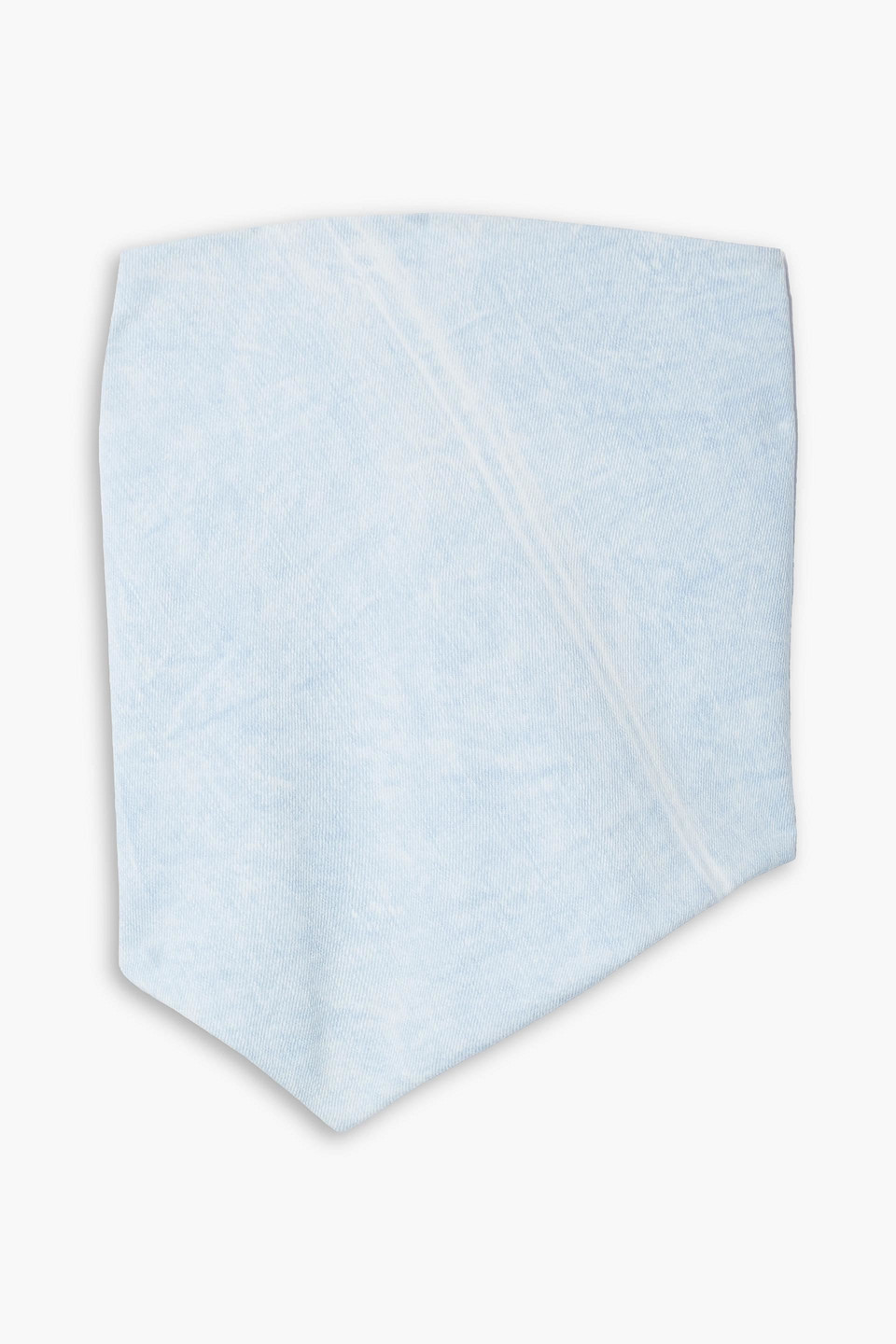 Tibi Strapless Tie-back Asymmetric Denim Top In Blue