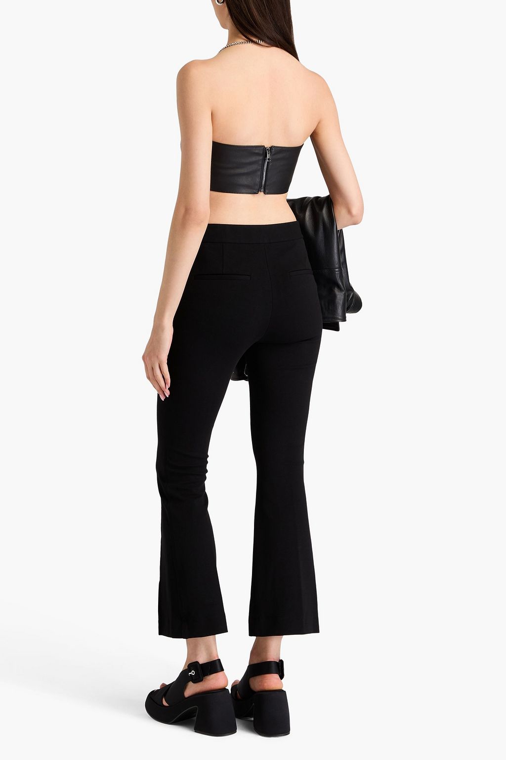 HELMUT LANG بنطلون قصير من التويل بقصة بوت كت