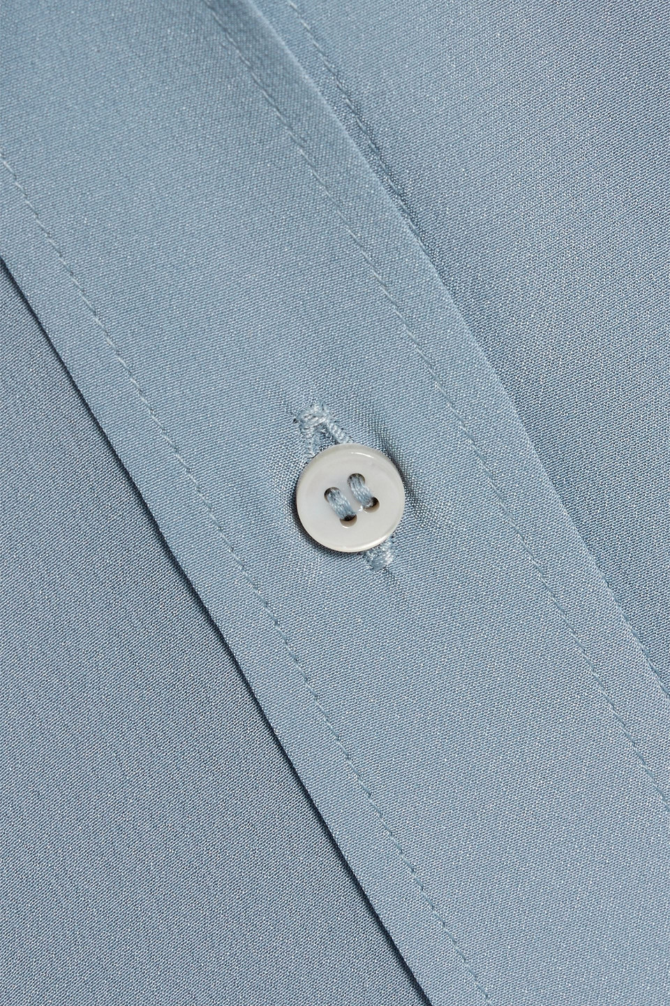 Brunello Cucinelli Silk Crepe De Chine Shirt In Light Blue