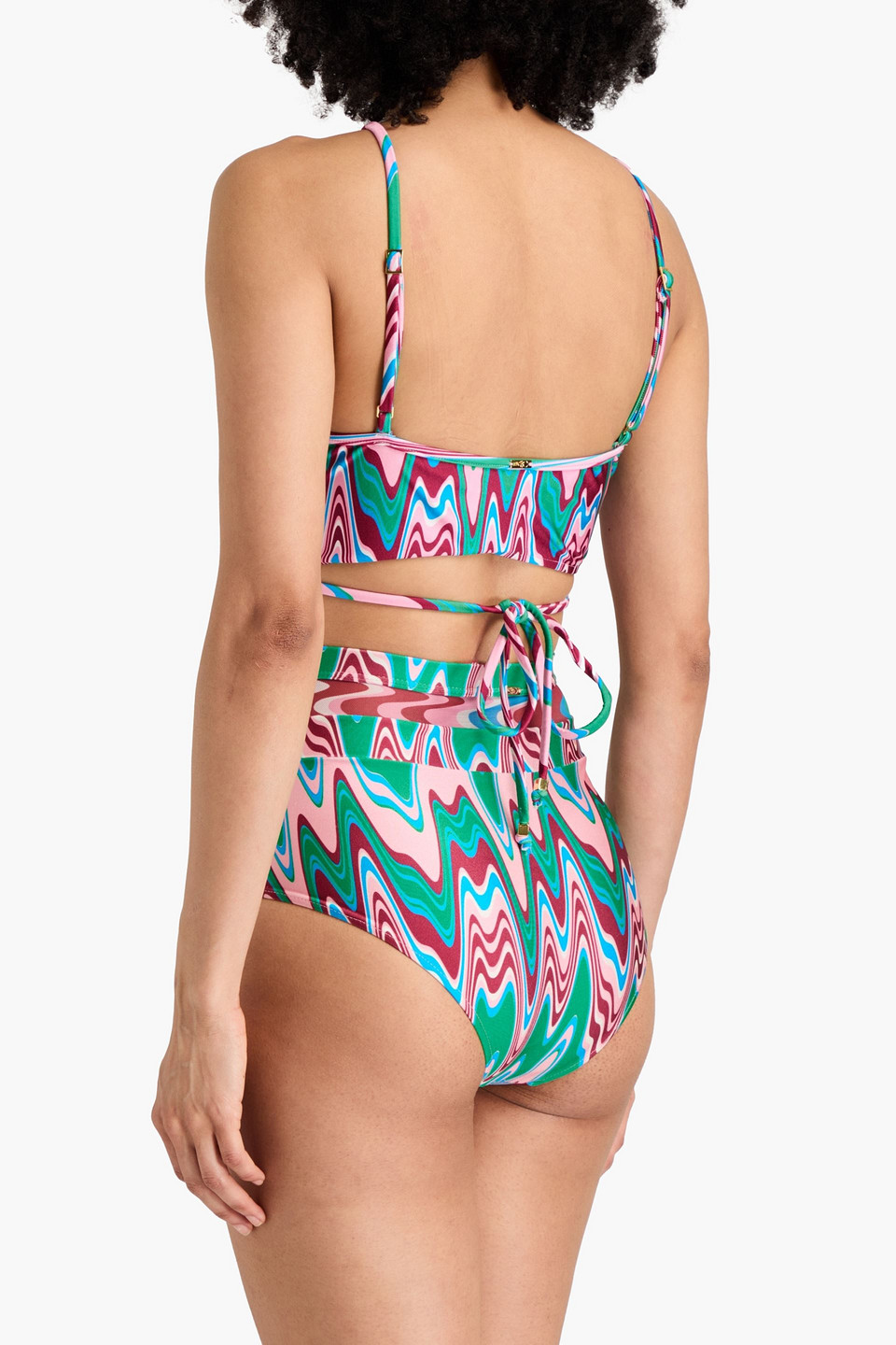  Patbo - Wickel-bikini-oberteil Mit Print - Pink - Xs 
