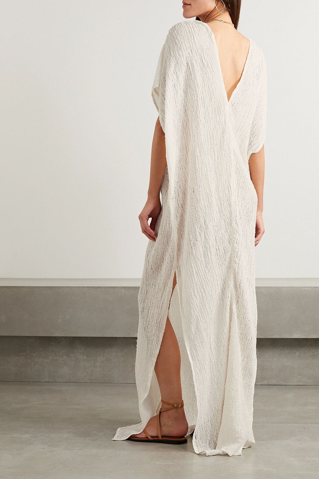 SAVANNAH MORROW Plumeria belted linen and cotton-blend maxi dress