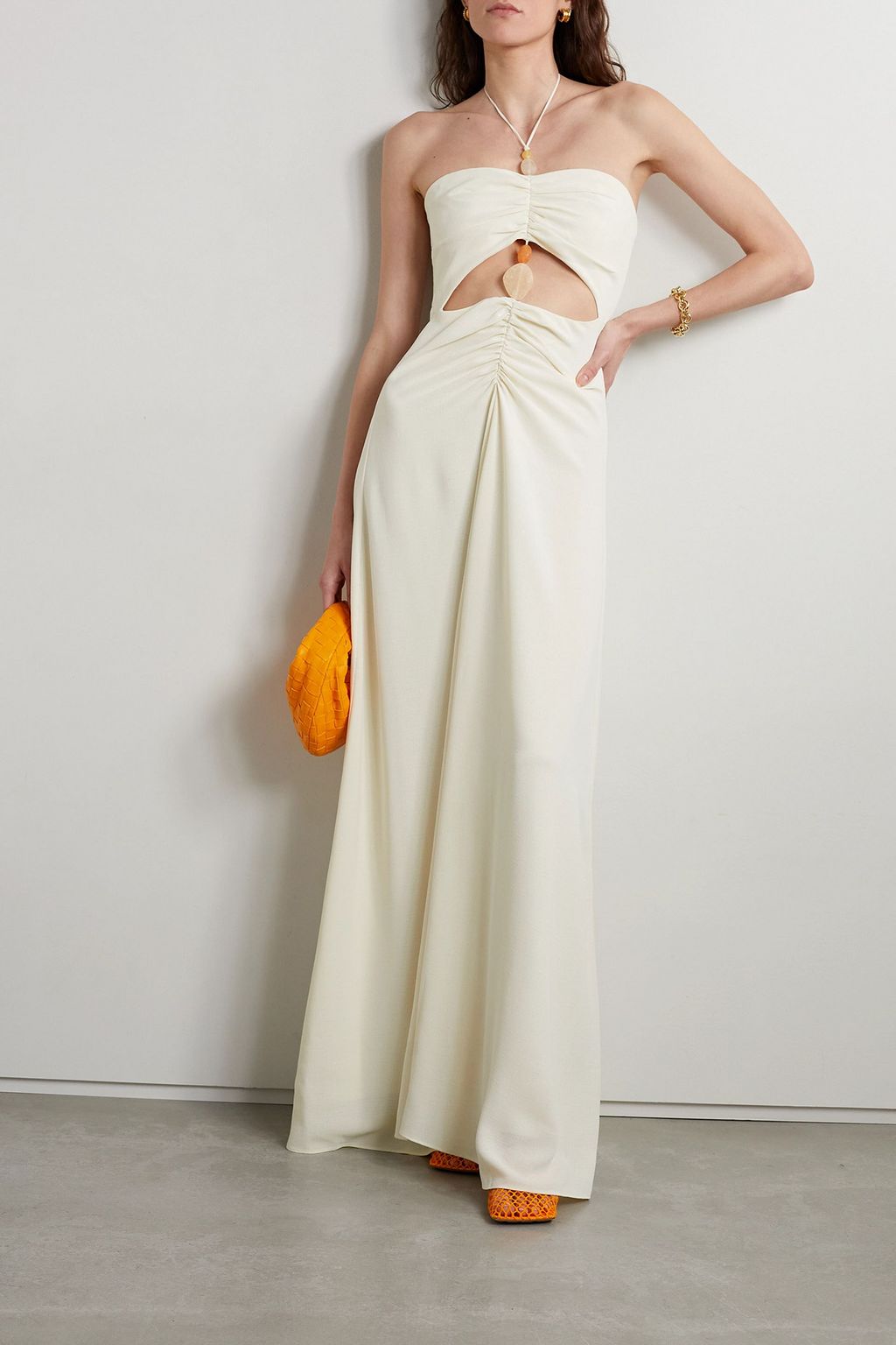 SIMKHAI Wylda embellished cutout voile halterneck dress