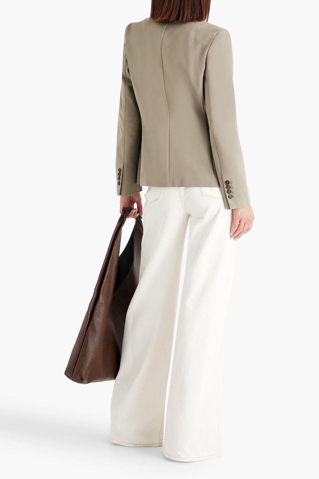 BRUNELLO CUCINELLI Double-breasted cotton-blend blazer