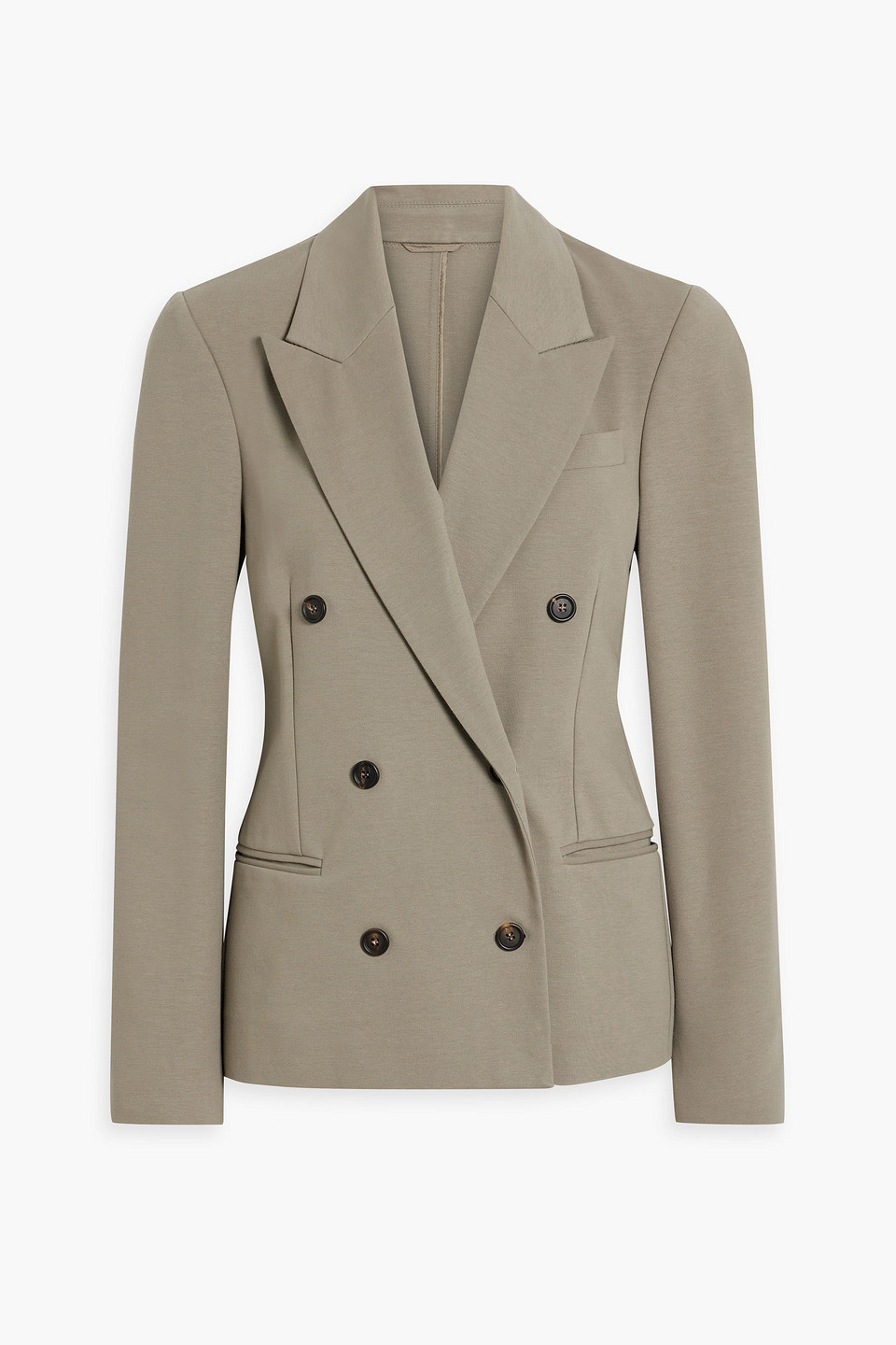 Brunello Cucinelli Double-breasted Cotton-blend Blazer In Sage Green
