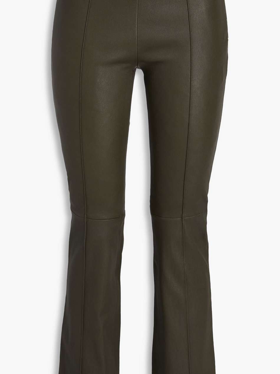 stretch-leather flared pants