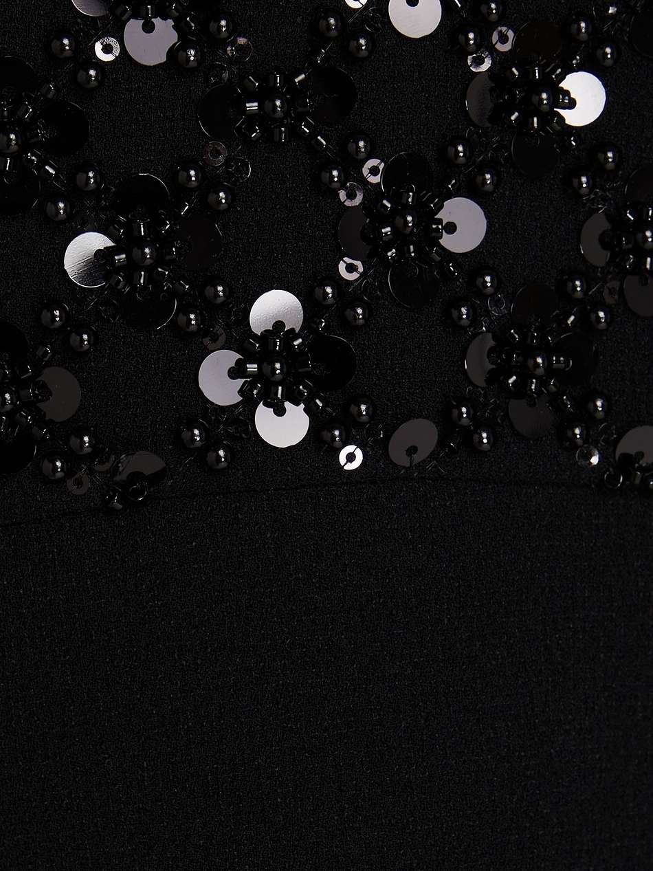 marie strapless bow-detailed embellished crepe midi dress