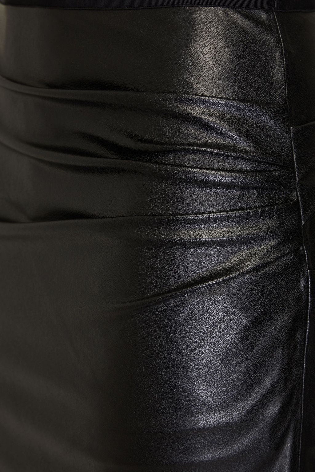 HELMUT LANG Ruched faux leather mini skirt