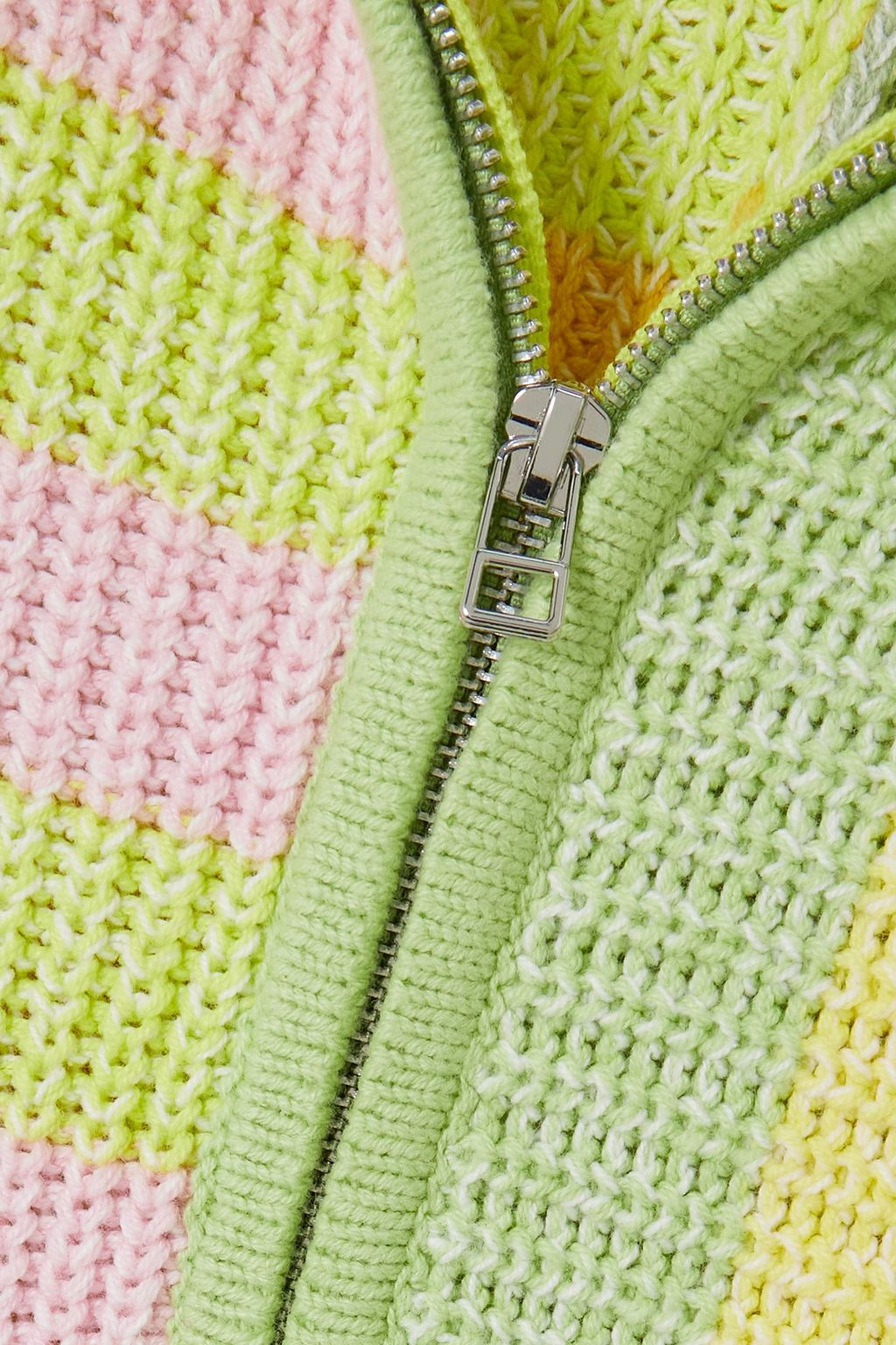 STAUD Hampton cropped striped ribbed cotton-blend sweater