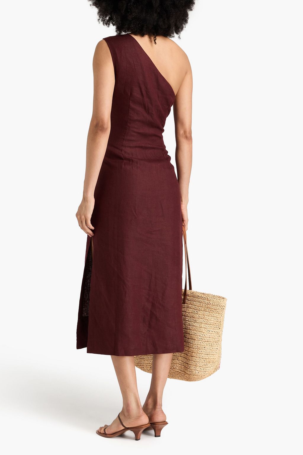 HAIGHT Maria one-shoulder linen maxi dress