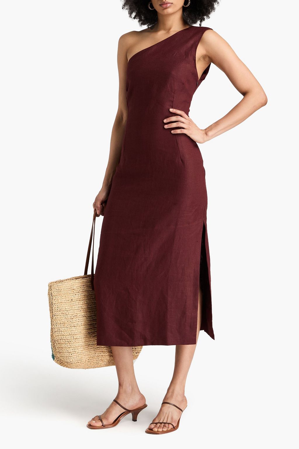 HAIGHT Maria one-shoulder linen maxi dress