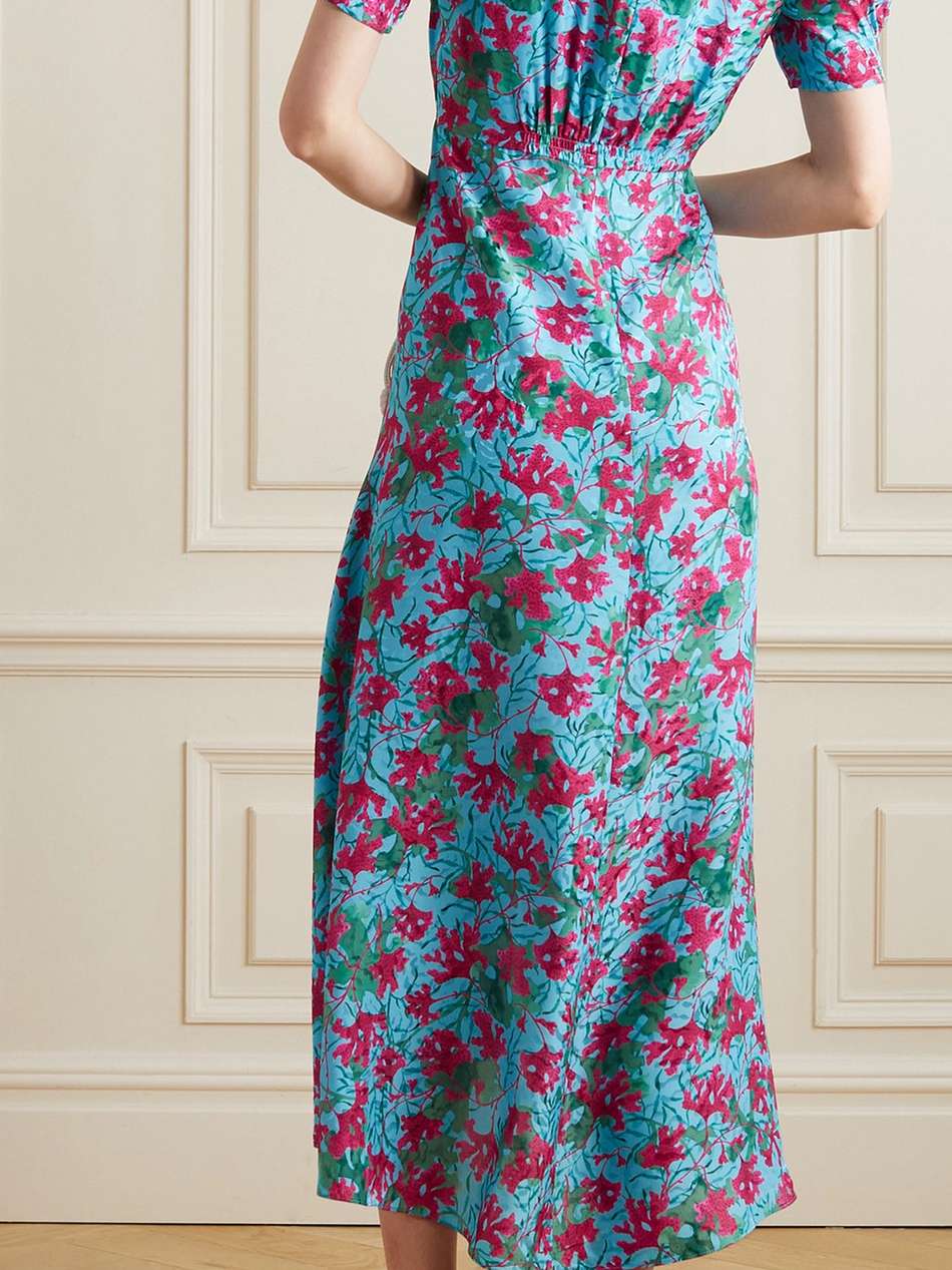lea floral-print silk maxi dress