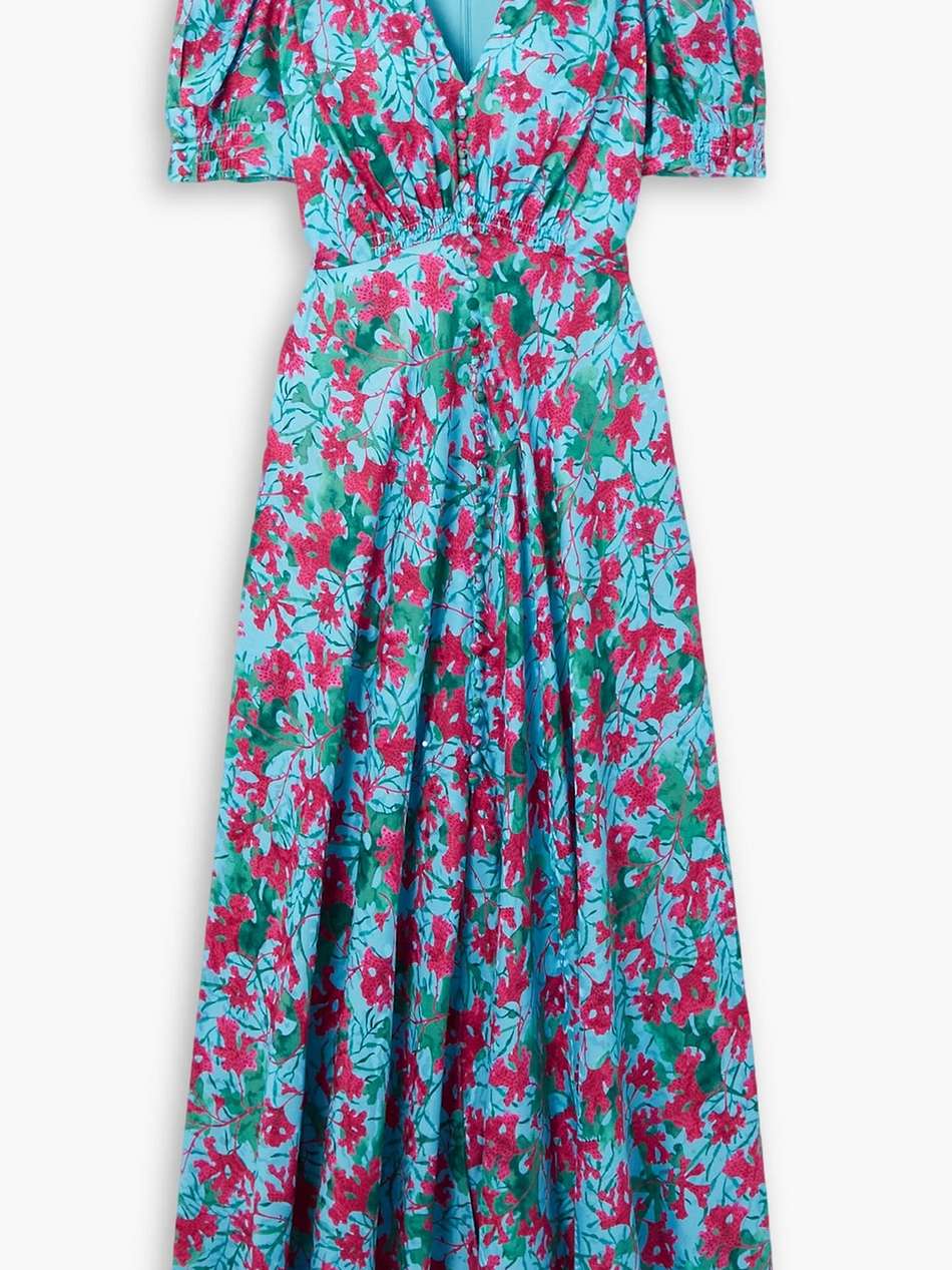 lea floral-print silk maxi dress