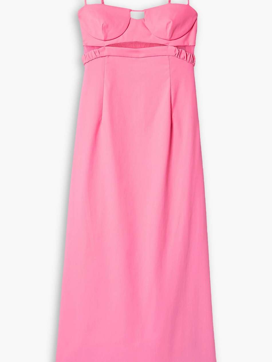 alessi mesh-trimmed stretch-poplin midi dress