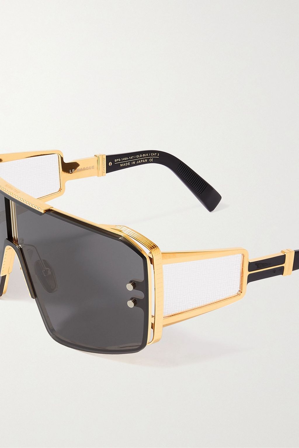 BALMAIN Le Masque oversized D-frame acetate and gold-tone sunglasses