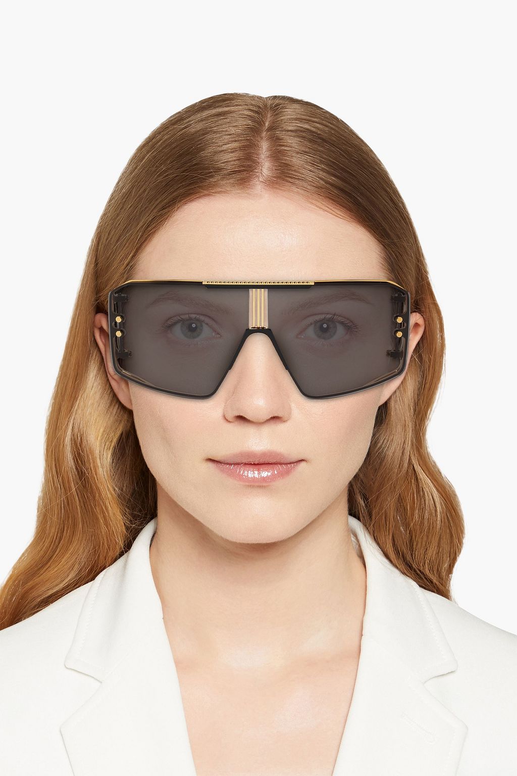 BALMAIN Le Masque oversized D-frame acetate and gold-tone sunglasses