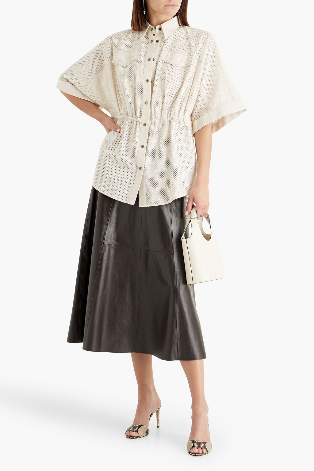 BRUNELLO CUCINELLI Perforated cotton-poplin shirt