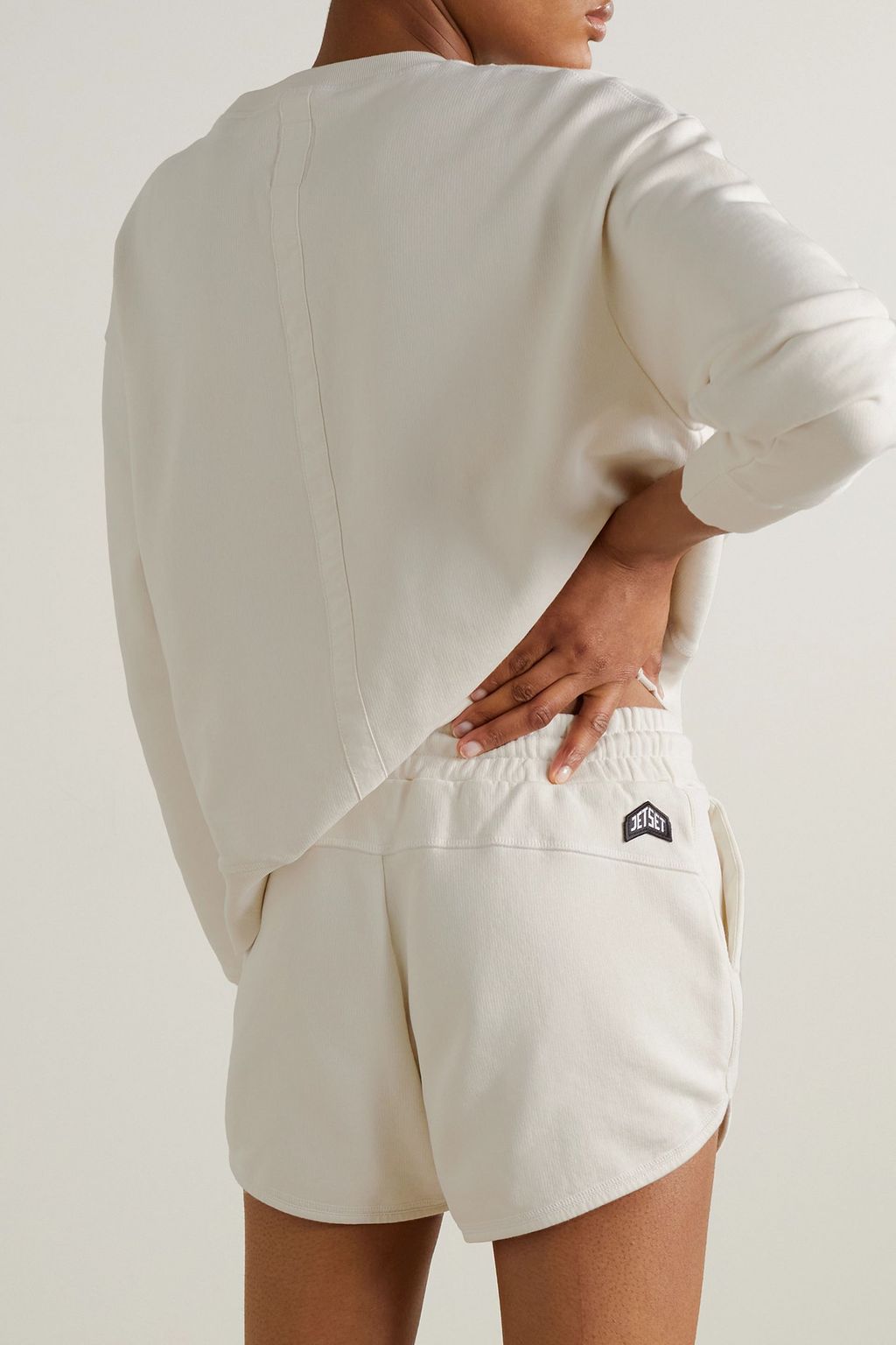 JETSET Candy embroidered cotton-jersey shorts