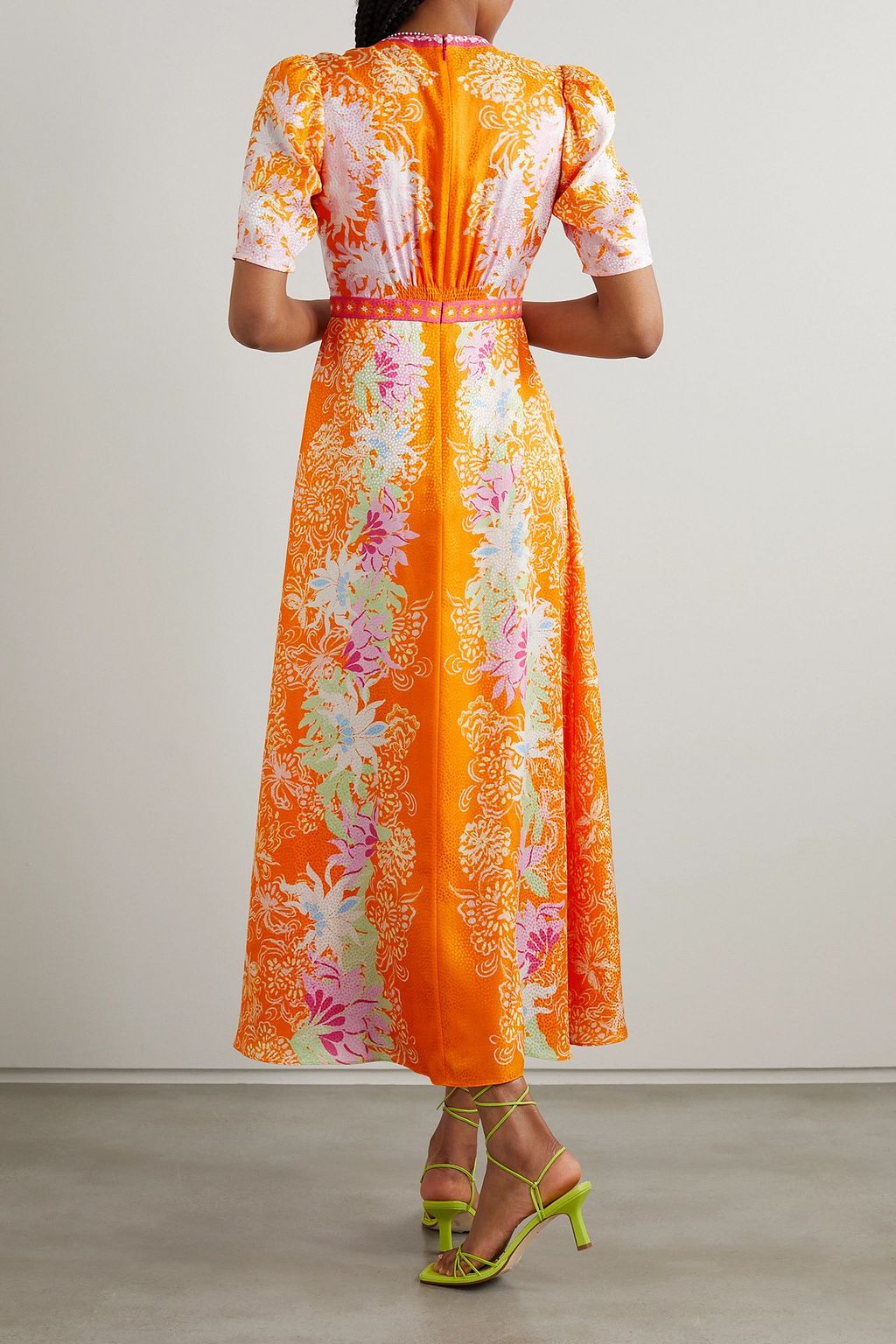 SALONI Tabitha floral-print silk midi dress