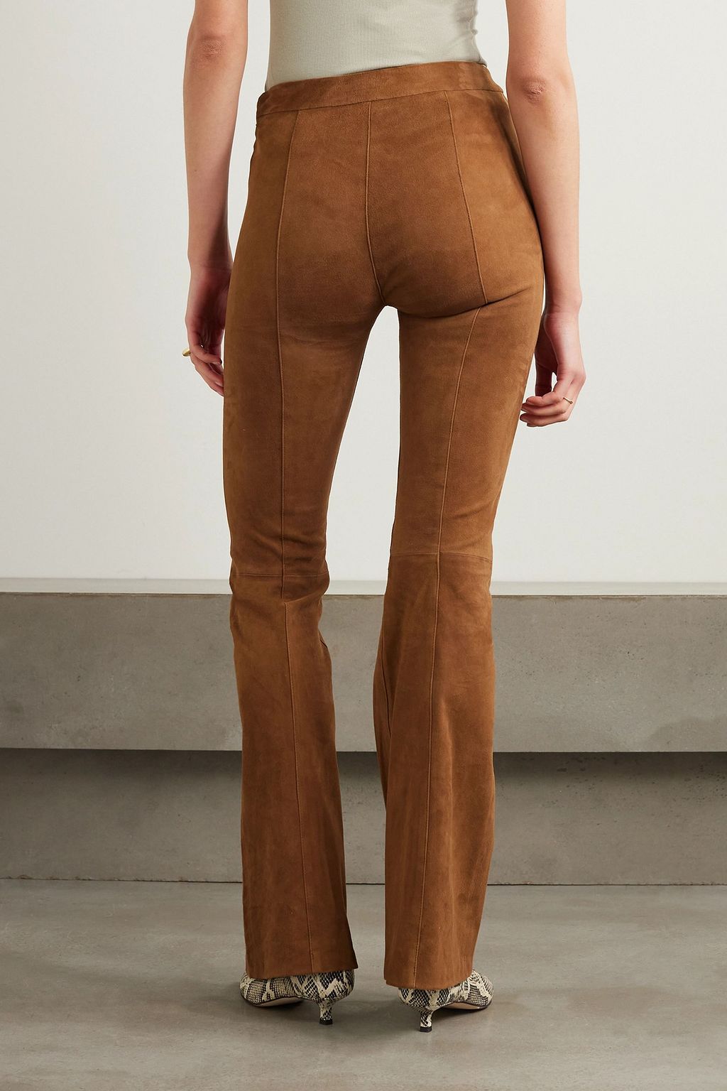 SPRWMN Stretch-suede flared pants