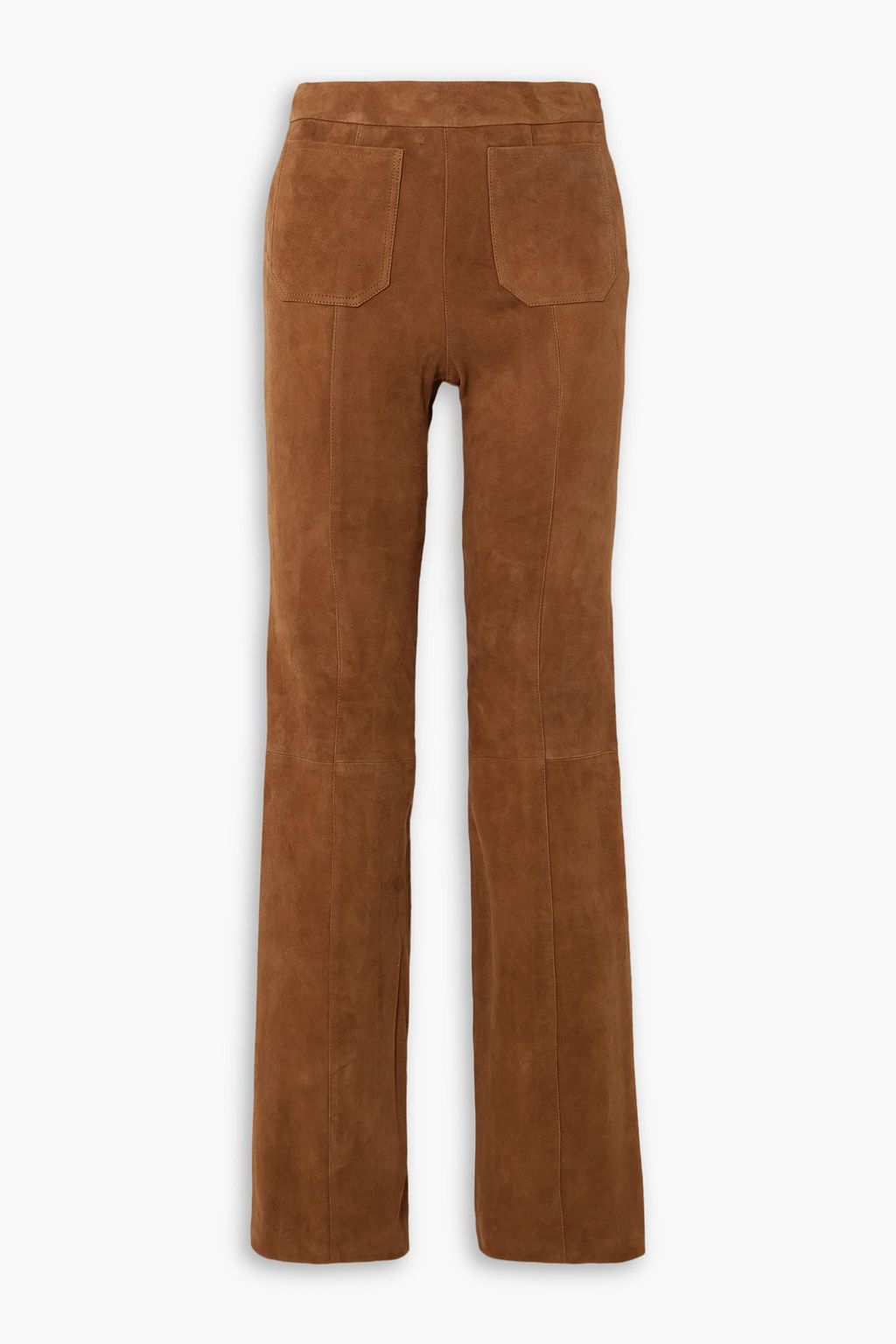 Suede flared pants light brown XS