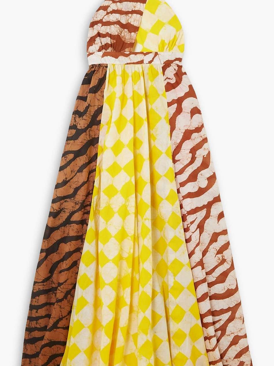 printed cotton-voile halterneck maxi dress