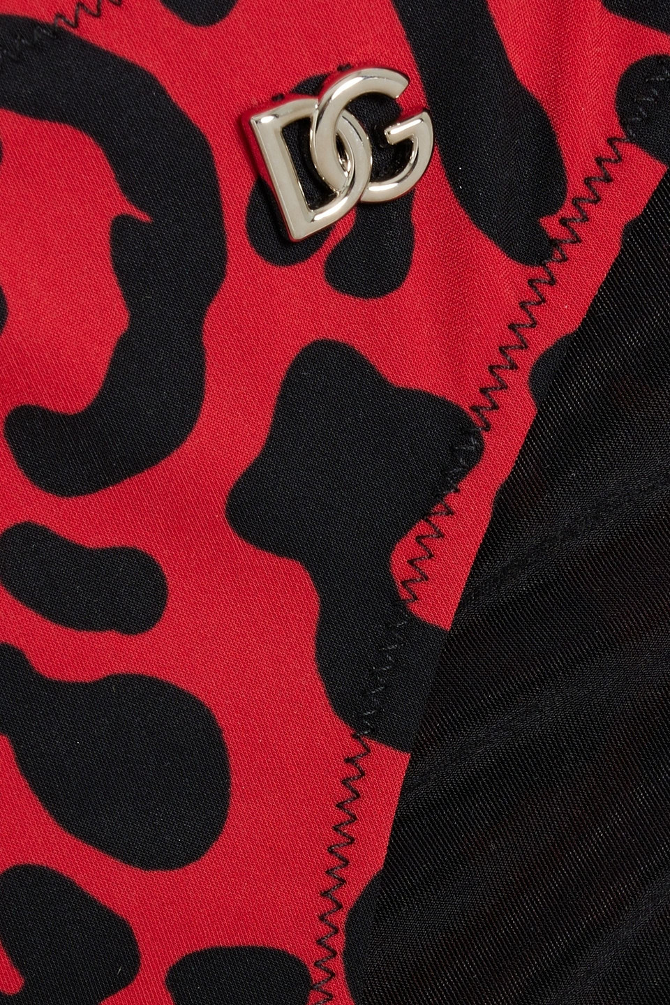 Dolce & Gabbana Leopard-print Triangle Bikini In Brick