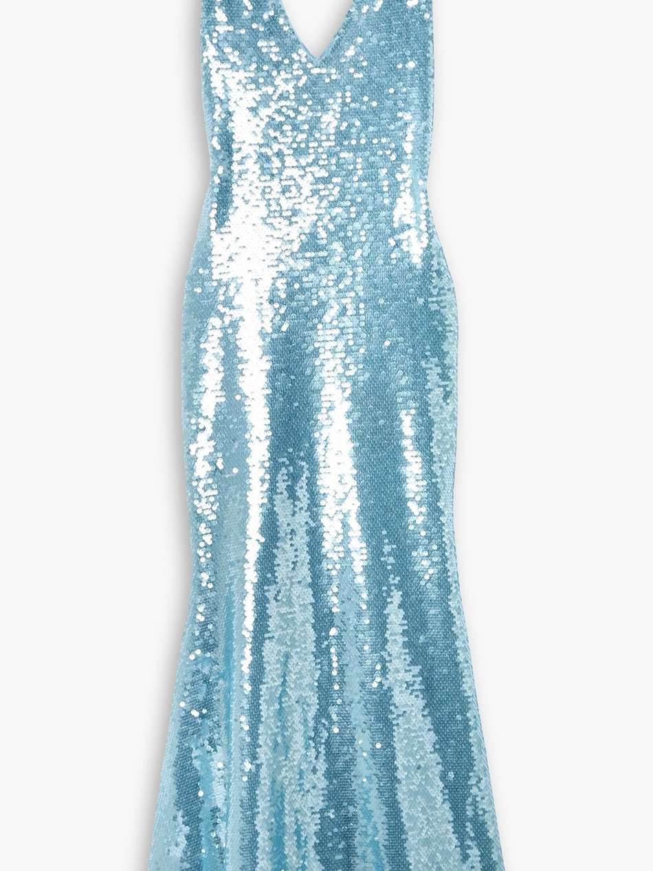 sequined mesh maxi dress