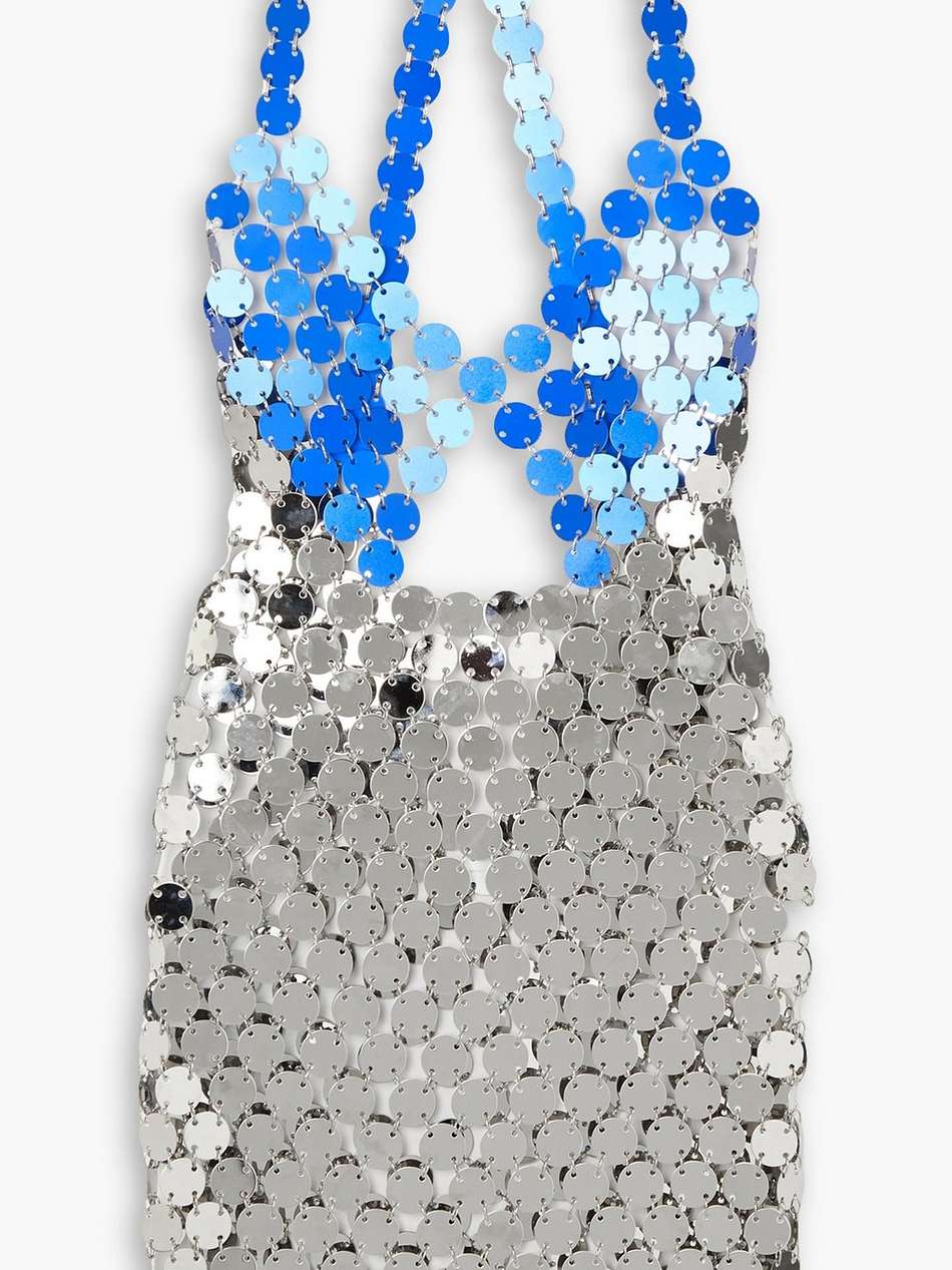 cutout chainmail mini dress