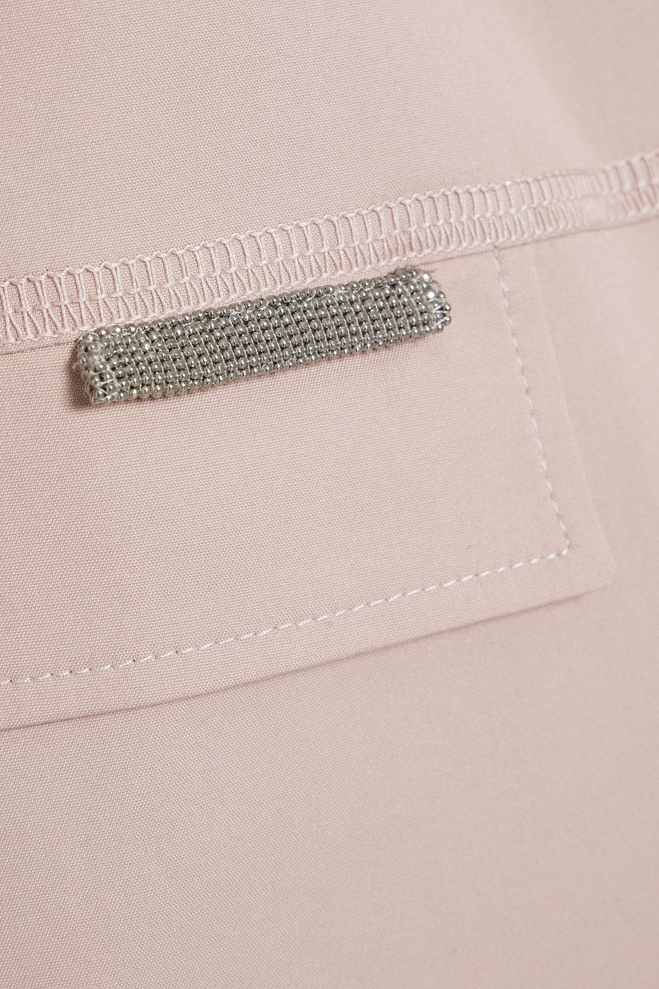 Brunello Cucinelli Bead-embellished Cotton-blend Poplin Shirt In Blush