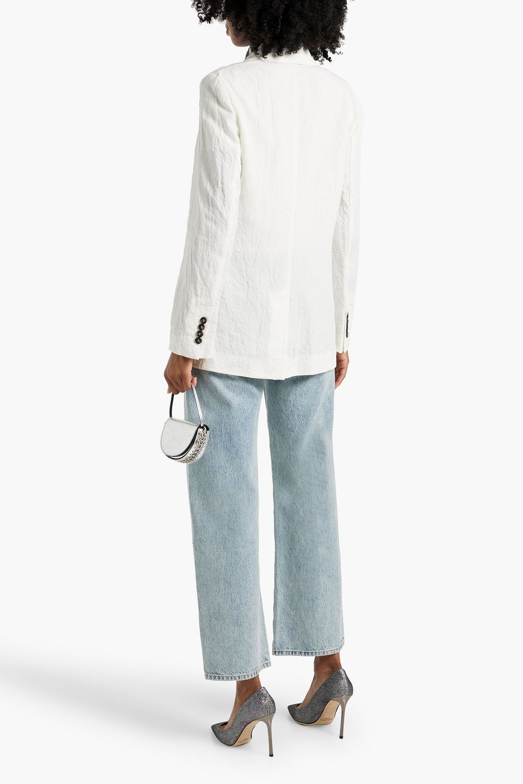 BRUNELLO CUCINELLI Bead-embellished linen blazer