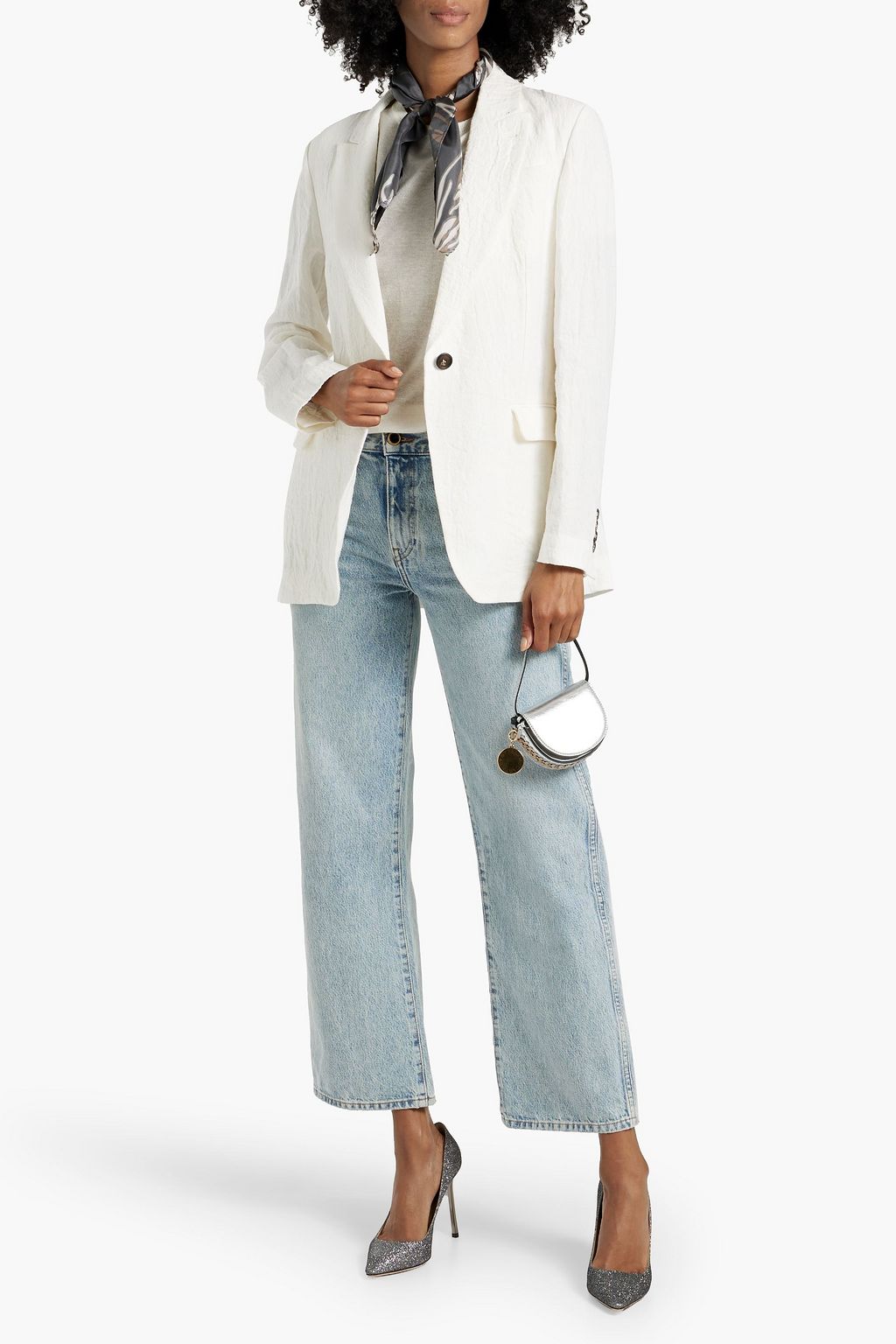 BRUNELLO CUCINELLI Bead-embellished linen blazer