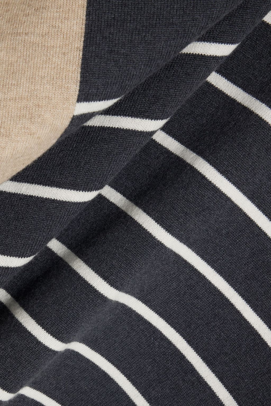 BRUNELLO CUCINELLI 스트라이프 울 캐시미어 실크 혼방 스웨터