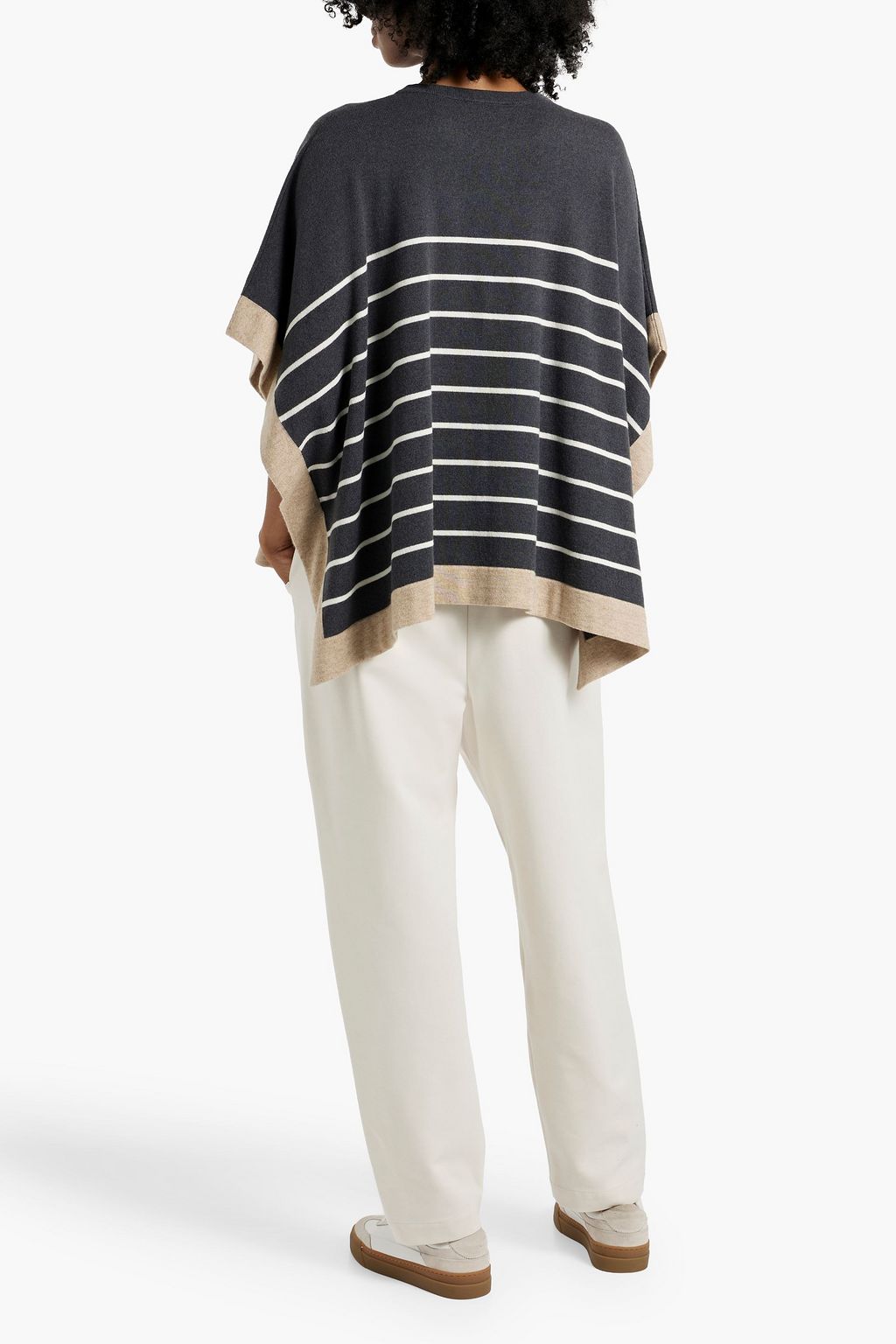 BRUNELLO CUCINELLI 스트라이프 울 캐시미어 실크 혼방 스웨터