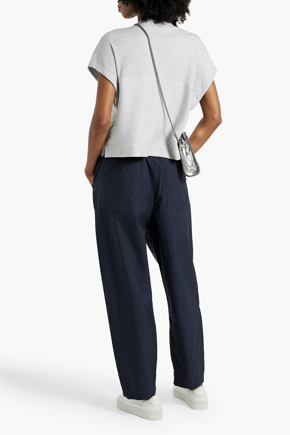 Brunello Cucinelli Cotton-blend Tapered Pants In Midnight Blue