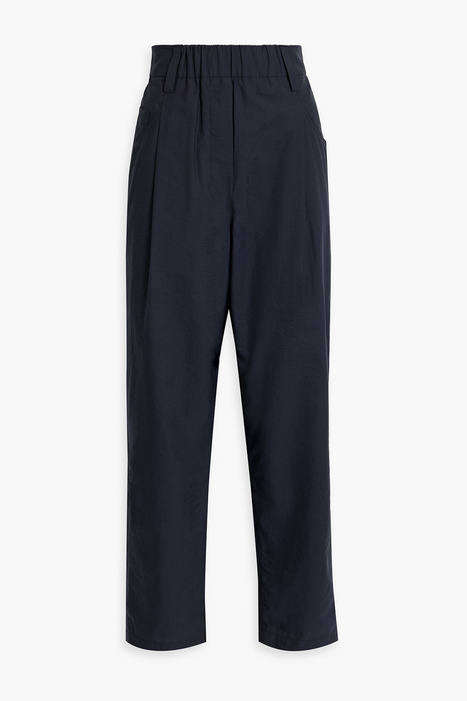 Brunello Cucinelli Cotton-blend Tapered Pants In Midnight Blue