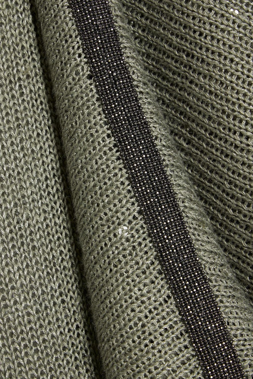 BRUNELLO CUCINELLI Embellished linen and silk-blend midi dress