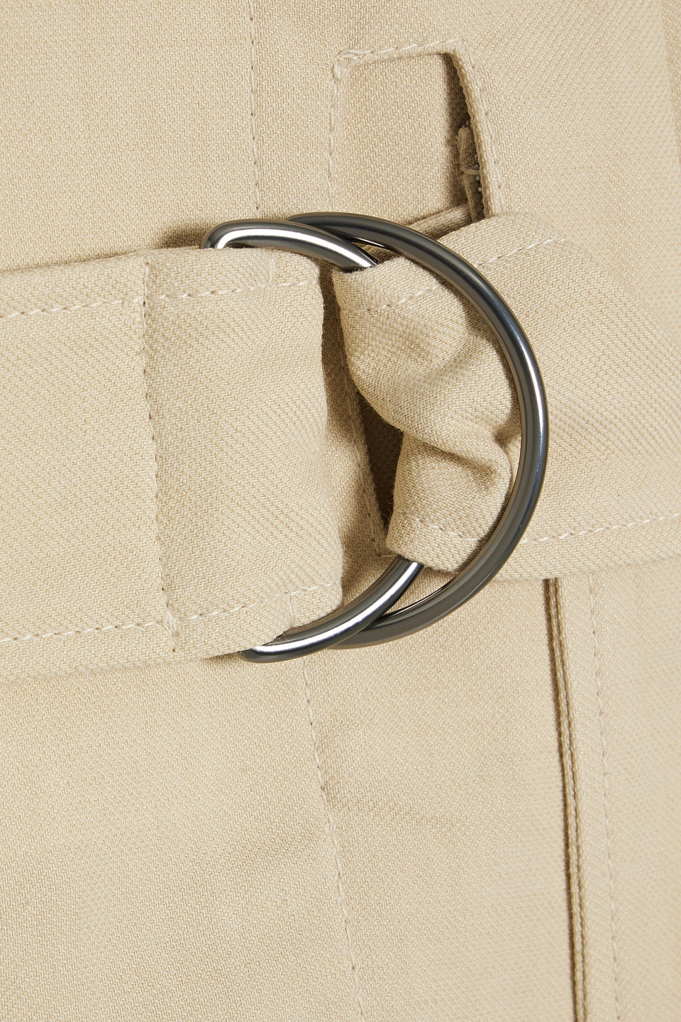 Brunello Cucinelli Belted Twill Midi Wrap Skirt In Beige