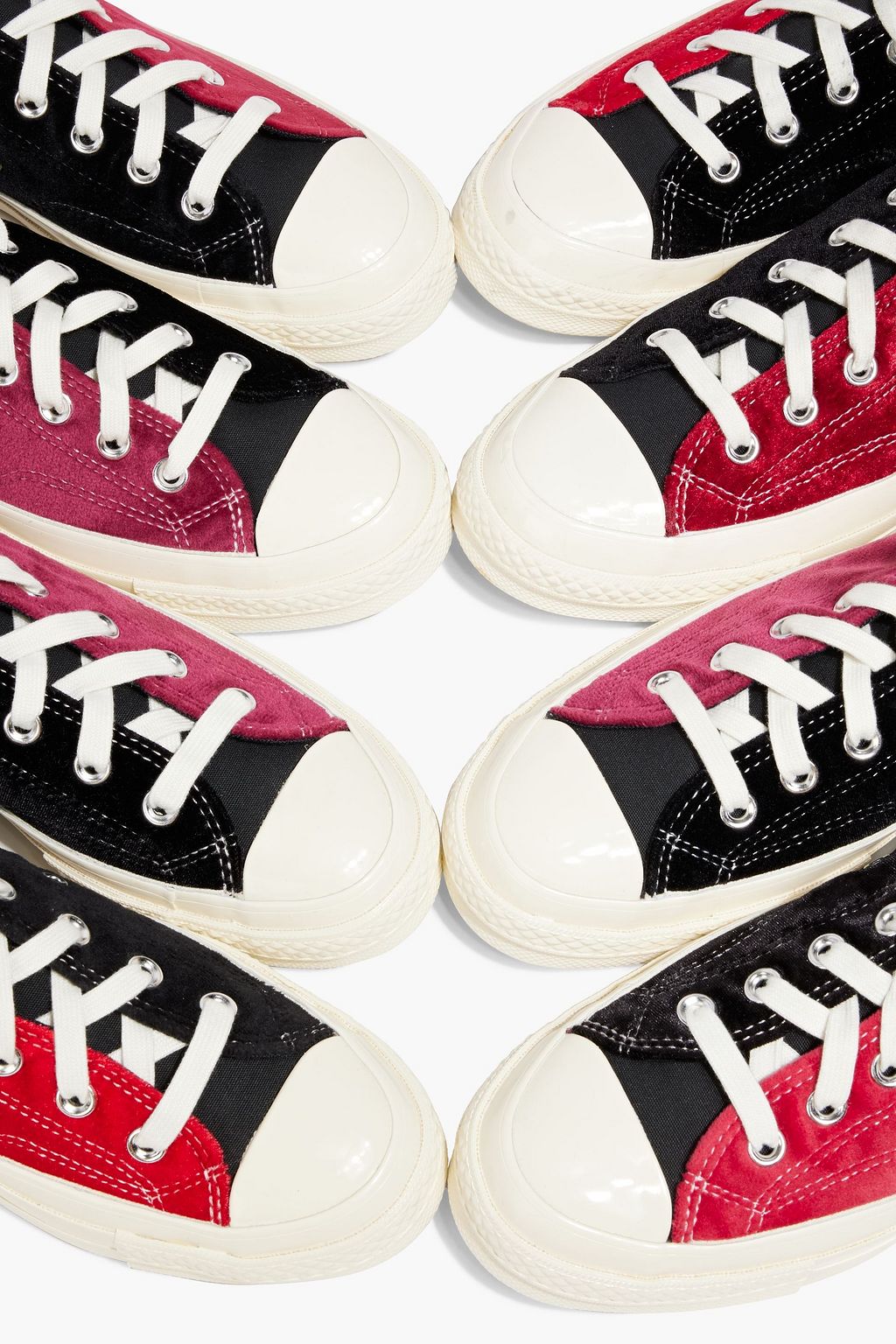 CONVERSE + Beyond Retro Chuck 70 two-tone velvet sneakers