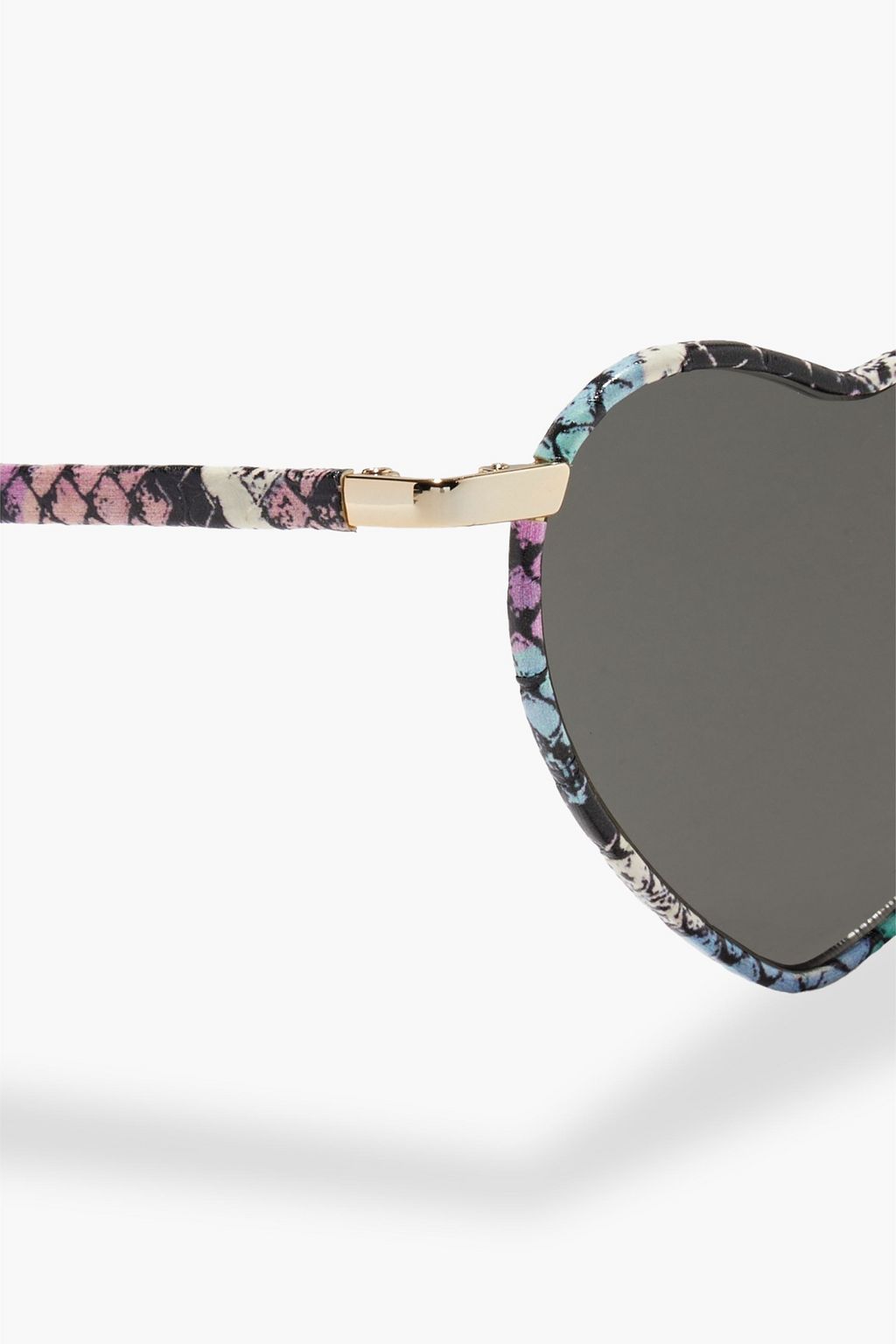 SAINT LAURENT Loulou heart-shaped snake-print acetate and gold-tone sunglasses