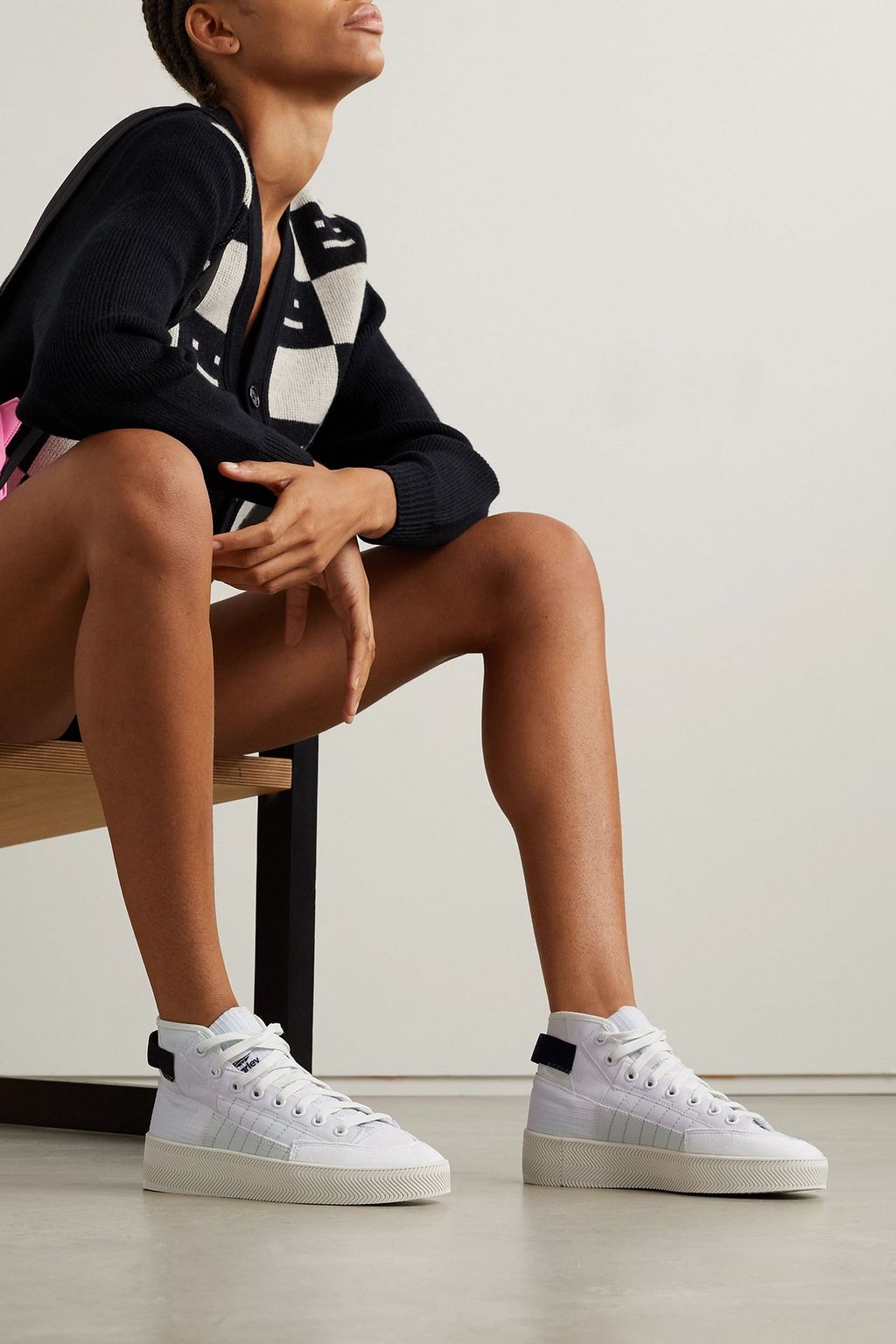 ADIDAS ORIGINALS + Parley Nizza canvas, ripstop and faux suede high-top sneakers