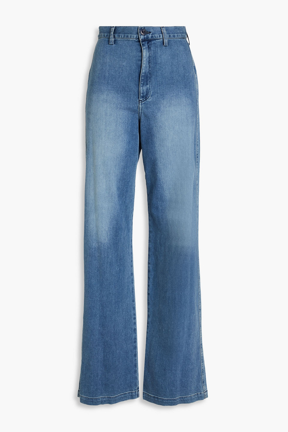 Enza Costa High-rise Wide-leg Jeans In Mid Denim