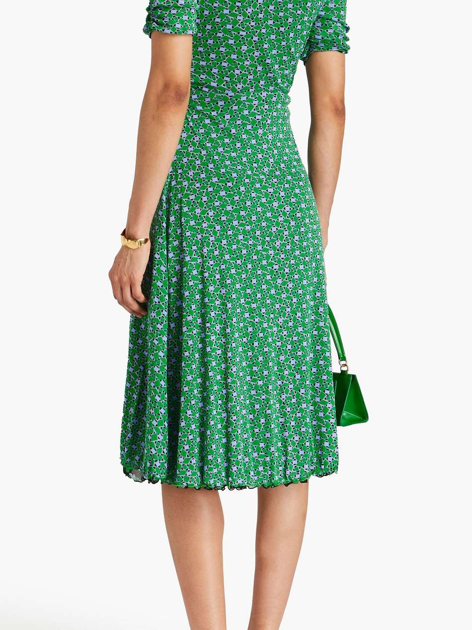 koren reversible ruched printed dress